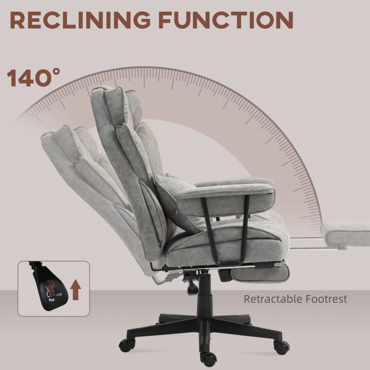 N/A Velvet Massage Office Chair 180kg 140° - Office Chair
