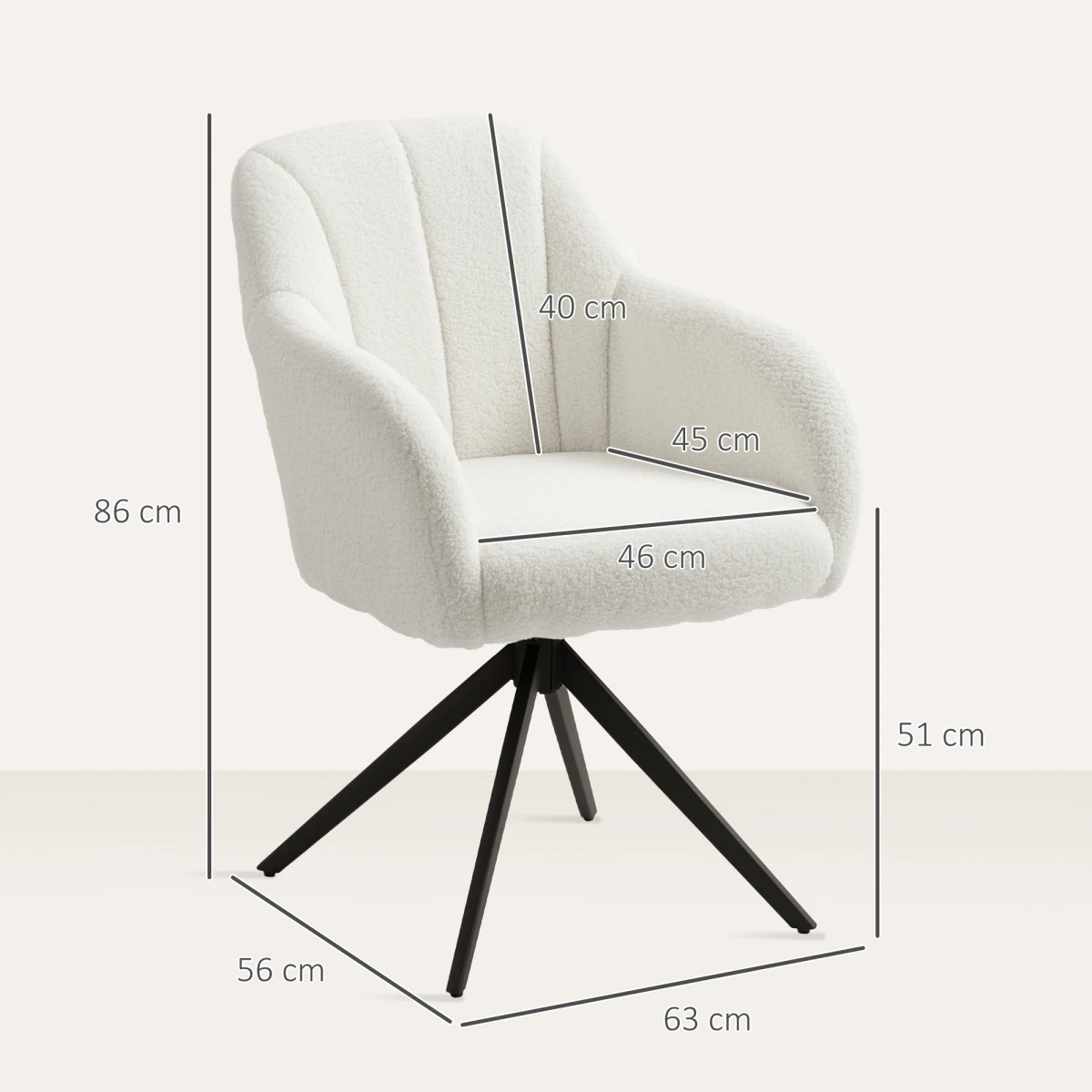 N/A Premium Massage Office Chair 13cm Seat TeddyFleece - Office Chair