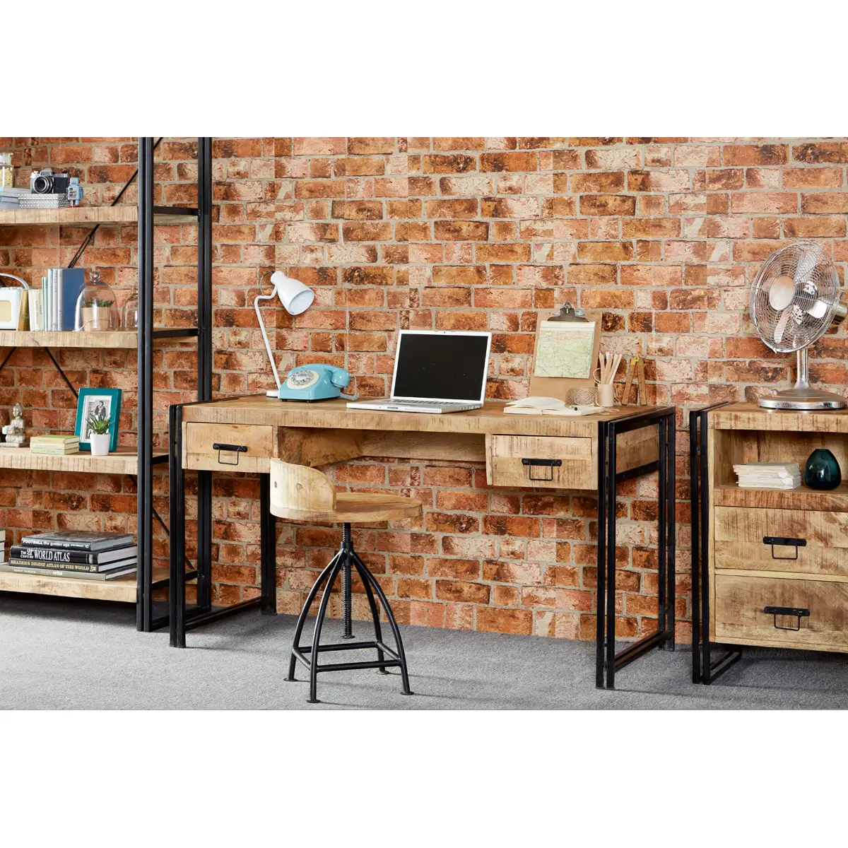 Indian Hub Cosmo Industrial Desk - Desk