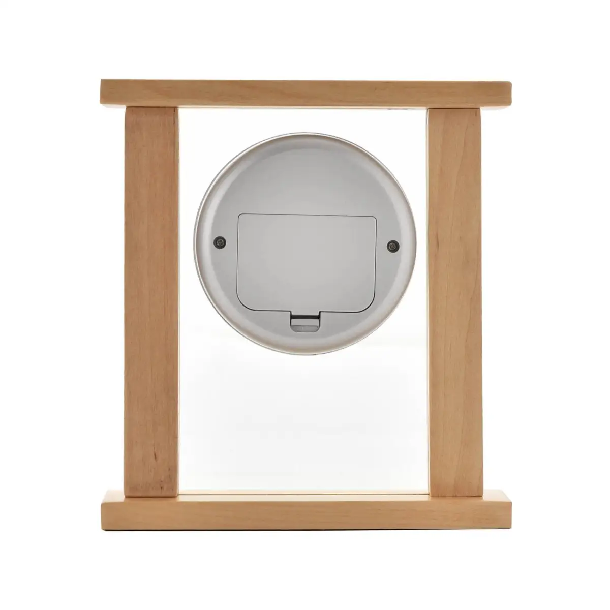 WIDDOP Wm.Widdop Wood & Glass Mantel Clock Roman Dial Silver Bezel W2771 - Clock