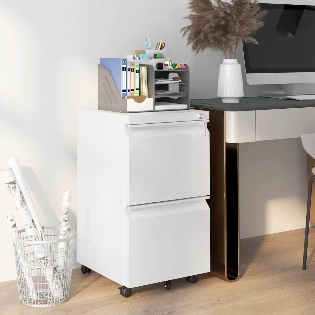 Vinsetto Steel File Cabinet Locking With Adjustable Hanging Bar For Letter A4 Legal Office Use by Vinsetto
