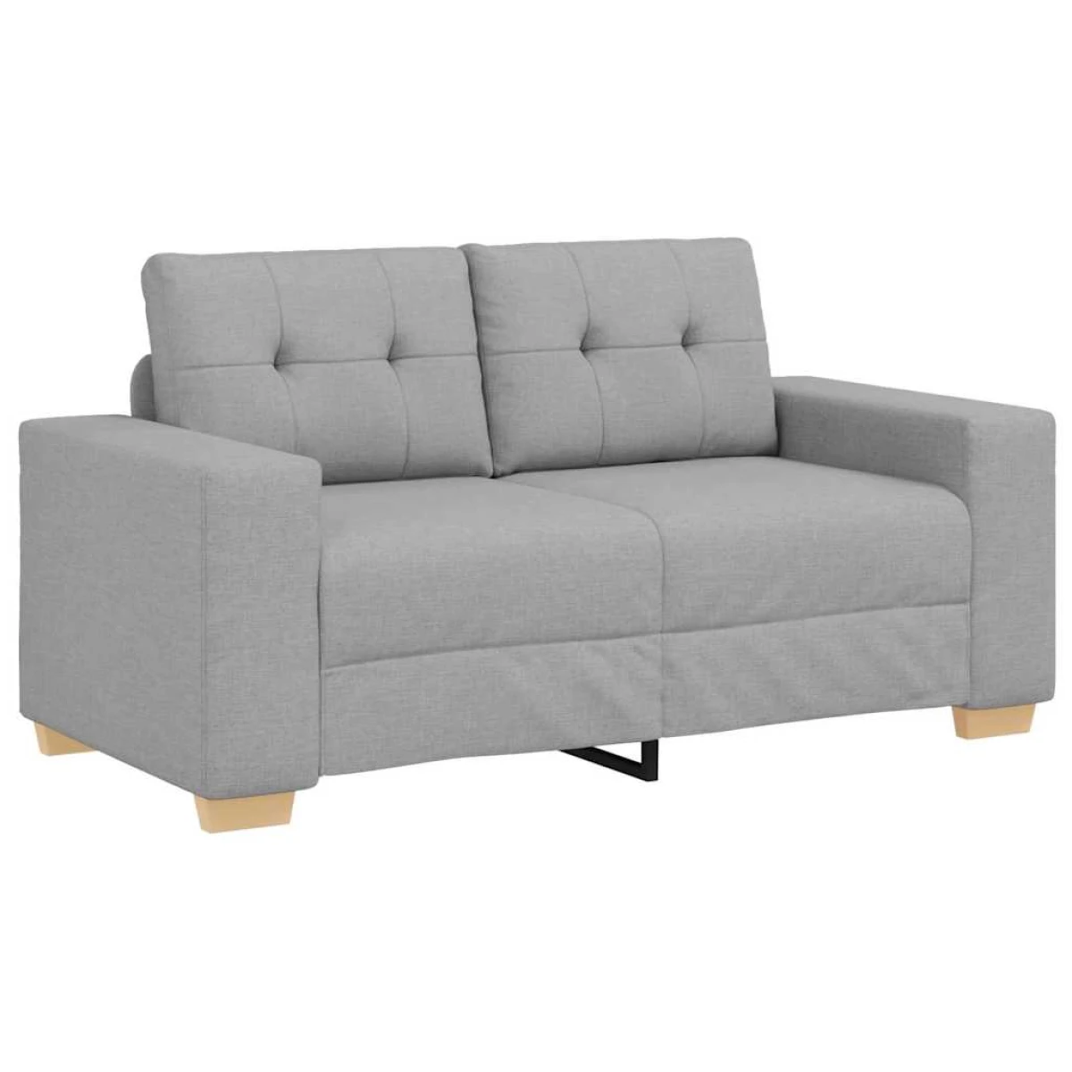VidaXL Loveseat Sofa Compact Cloud Grey Fabric by vidaXL