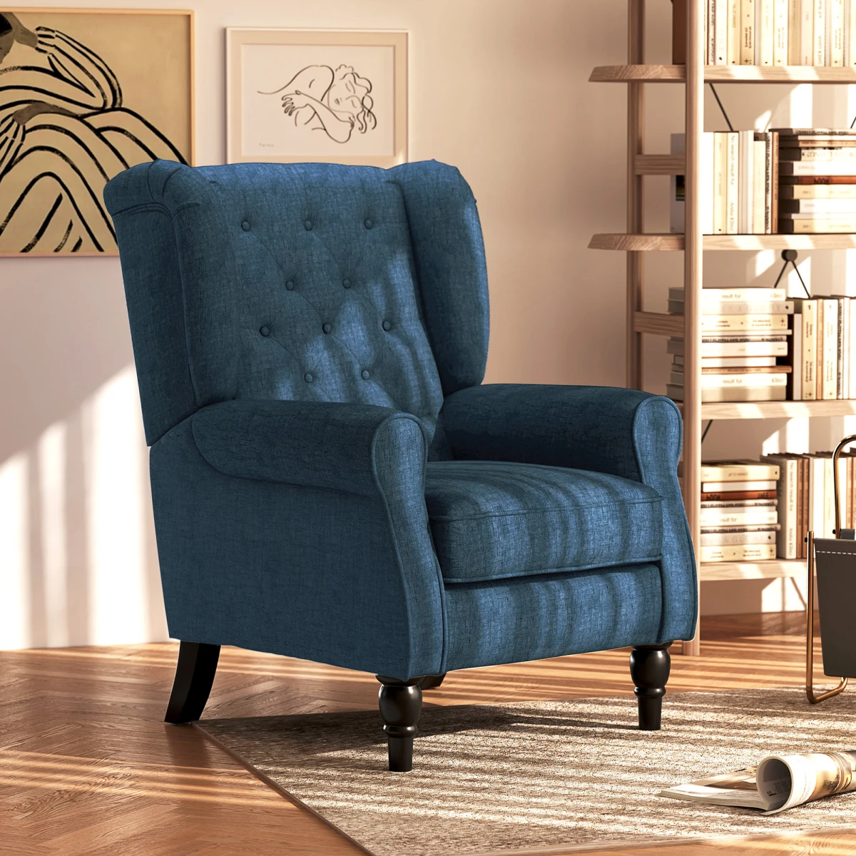 HOMCOM Accent Armchair Medium Tufted Back Living Room by HOMCOM