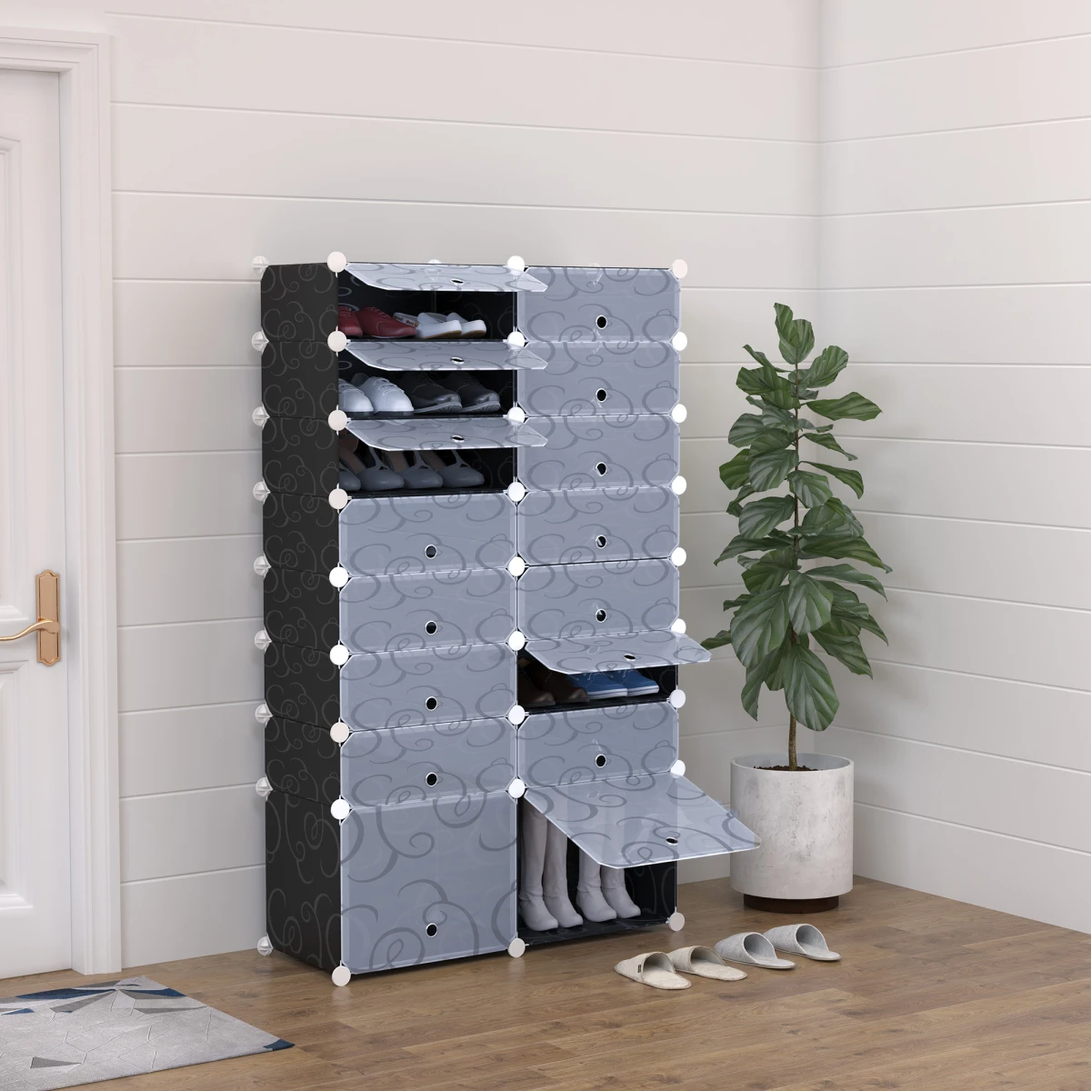 Elite 16Cube DIY Shoe Cabinet Interlock Bedroom by Unbranded