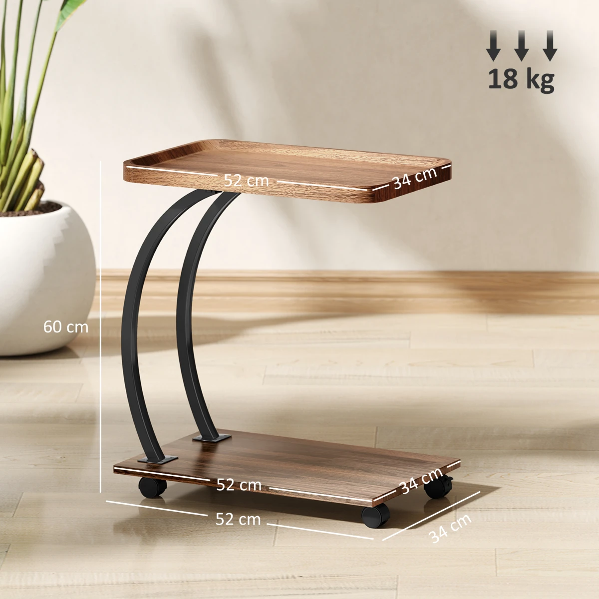 Rattan Coffee Table Compact CShaped SmallSpaces by N/A