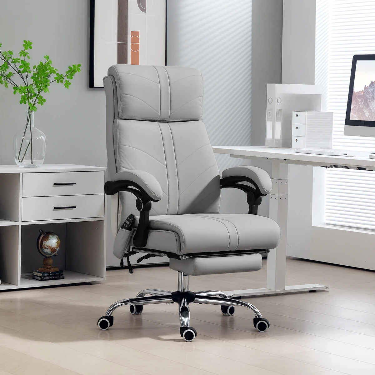 Vinsetto Massage Office Chair Ergonomic Four Point Vibration With Heat For Home Office by Vinsetto
