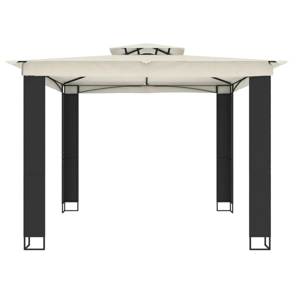 vidaXL Gazebo with Double Roof Cream 2.94x2.94 m Steel by vidaXL