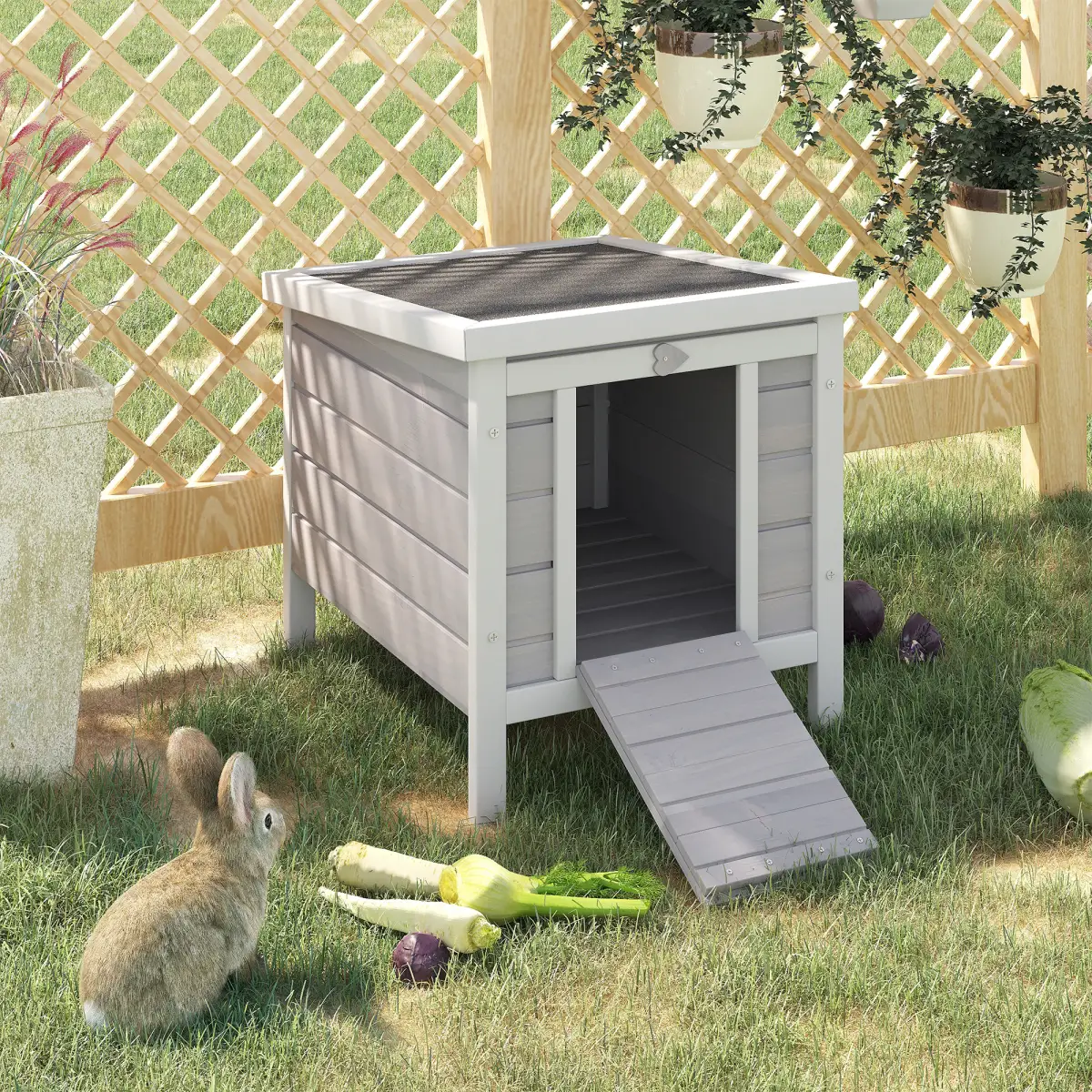 Unbranded Wooden Rabbit Hutch Bunny Cage Guinea Pig House Pet Habitat Ferret Pawhut - Rabbit Hutch