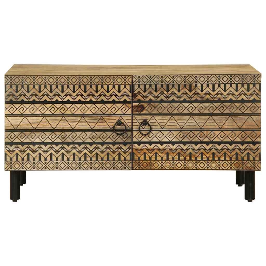 vidaXL Coffee Table 80x50x40 cm Solid Mango Wood With Geometric Drawers For Living Room by vidaXL