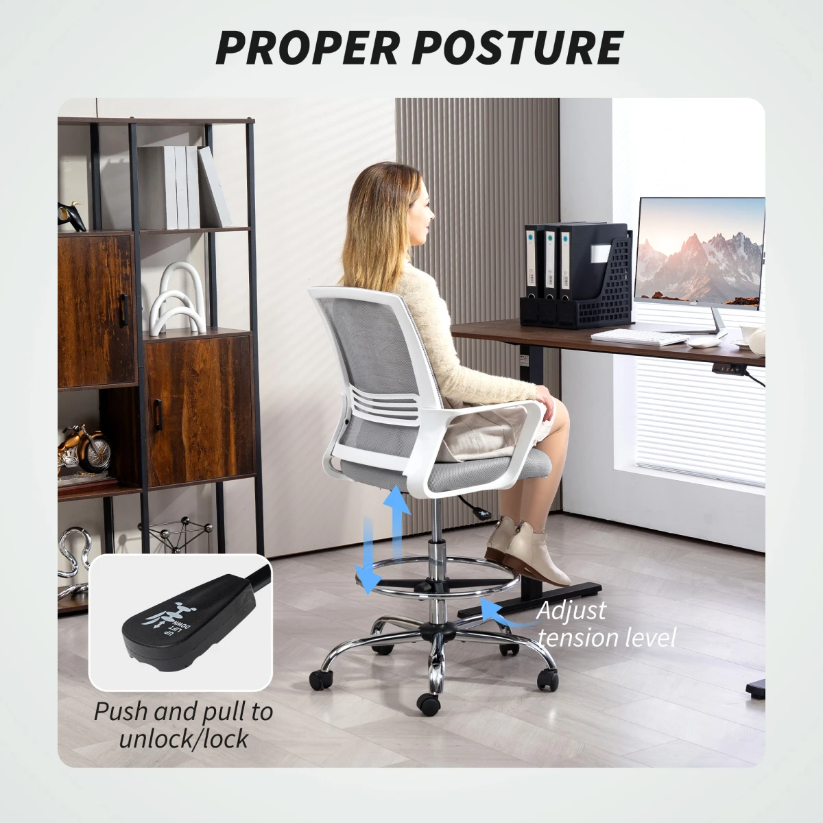 Premium Office Chair With Adjustable Height And Tilt And Lumbar Support For Home Office Professionals by N/A