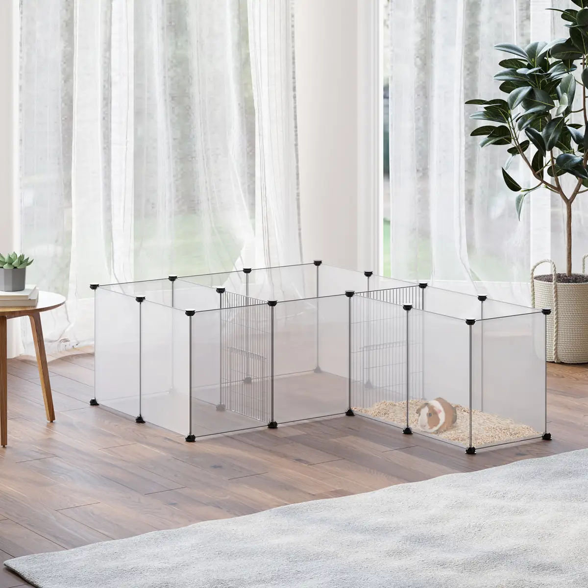 PawHut Pet Playpen, 18 Panels DIY Small Animal Cage for Guinea Pigs Hedgehogs - Pet Playpen