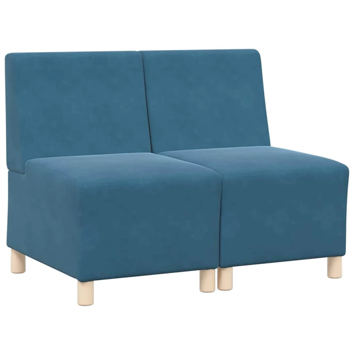 vidaXL VidaXL Armless Modular Sofa 55x74x82 Velvet Blue 2 Pieces - Sofa
