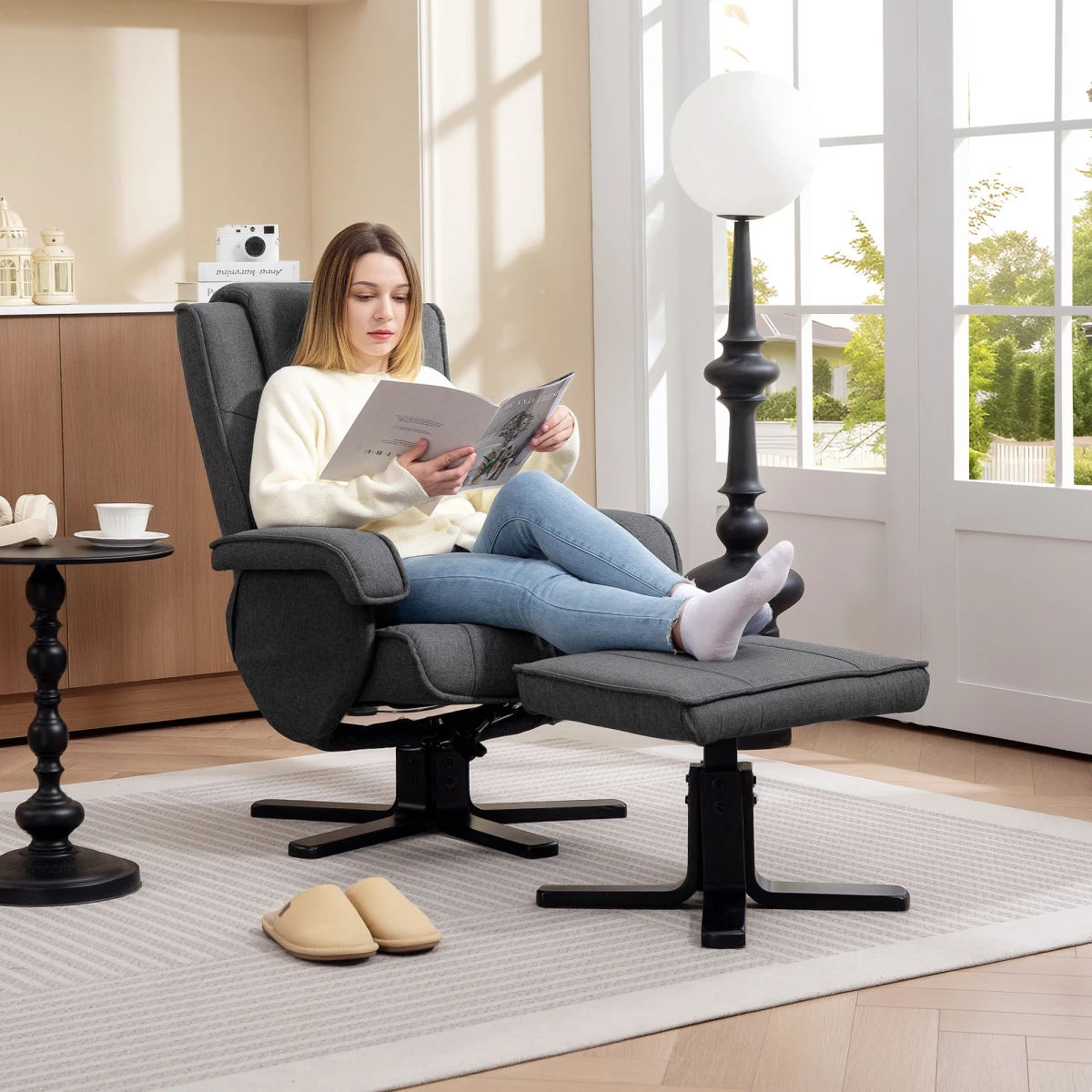 HOMCOM HOMCOM Rocker Recliner Standard Size Footstool For Home - Recliner