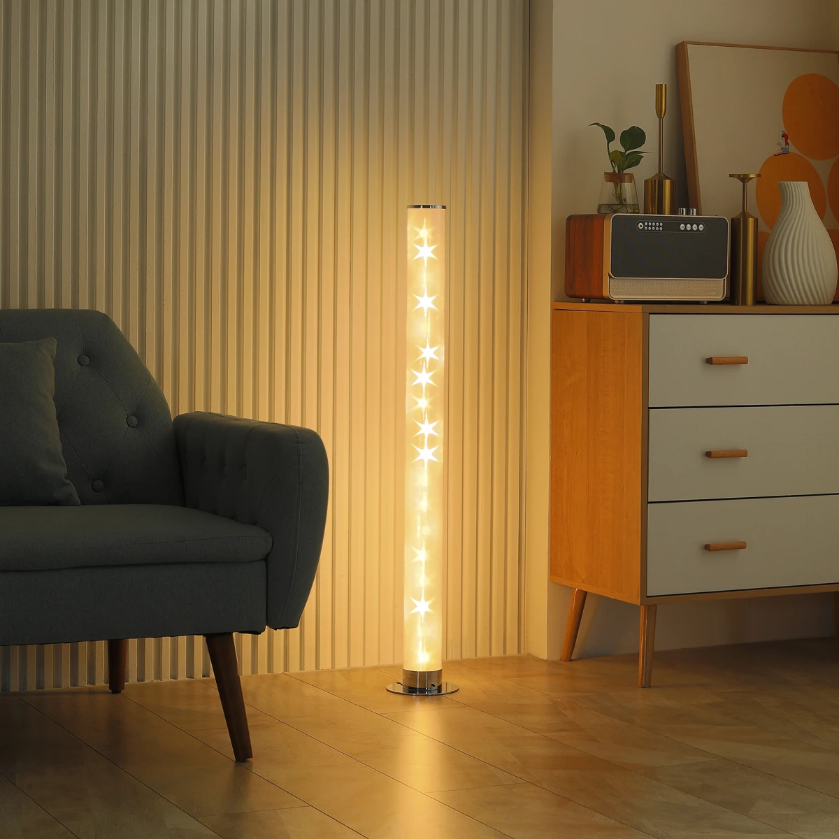 HOMCOM LED Floor Lamp 100.6 cm RGB Mood Lighting for Living Rooms - Lamp