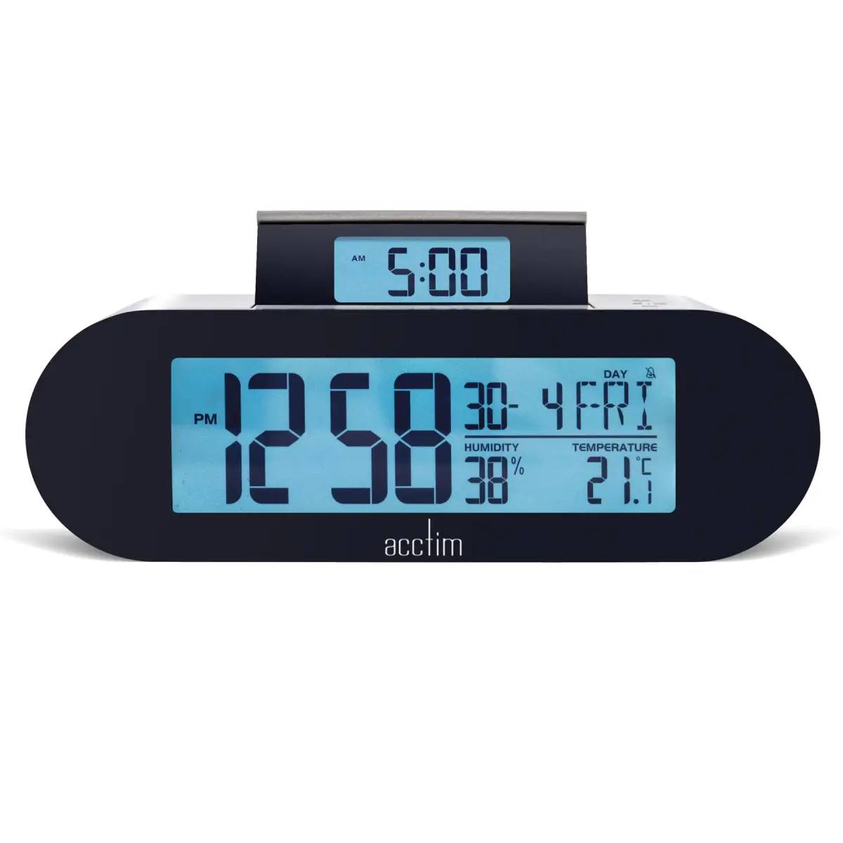Acctim Acctim Kian Reverse Digital Pop Up Alarm Clock Matt Grey 16109 - Clock