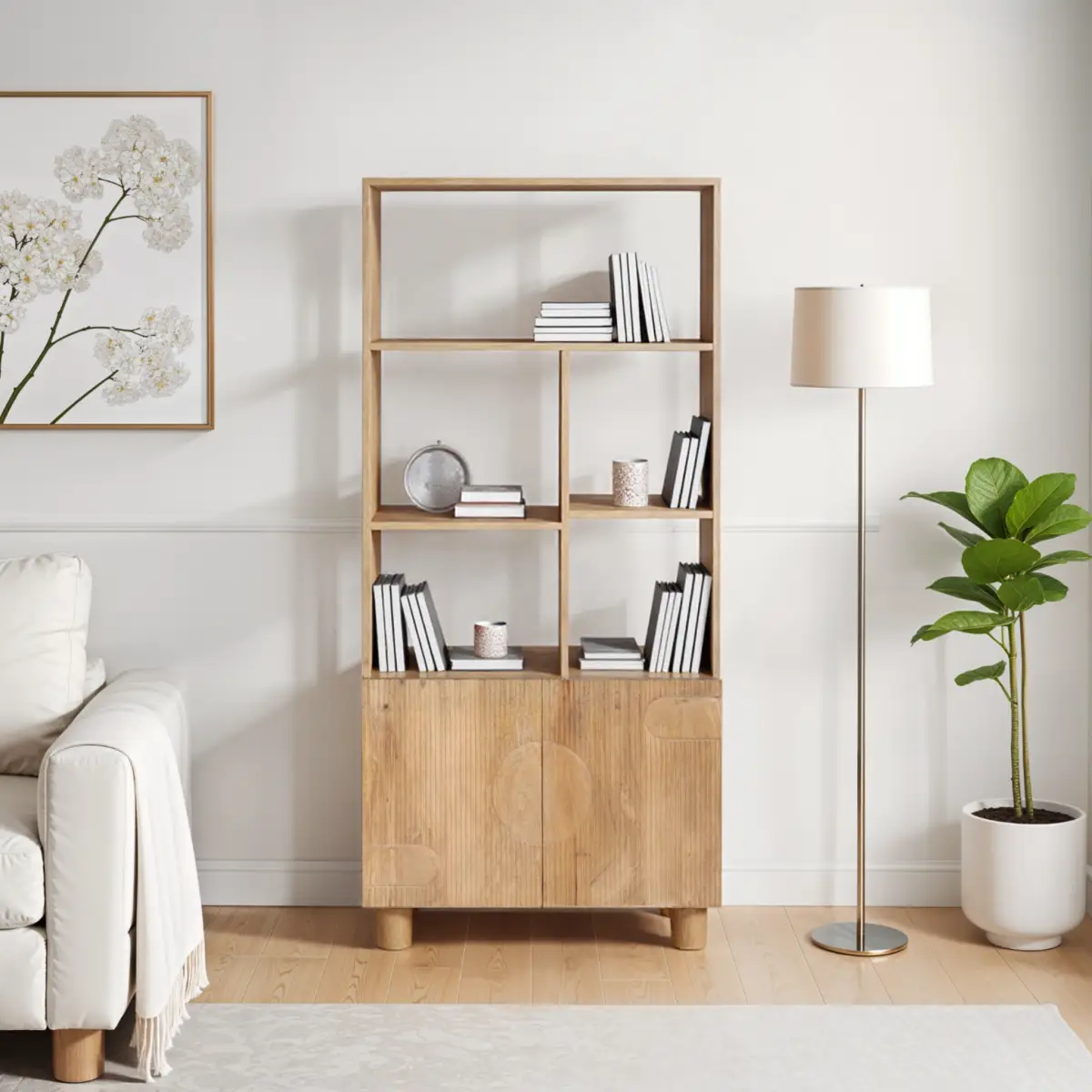 Indian Hub Austin Solid Wood Bookcase - Bookcase