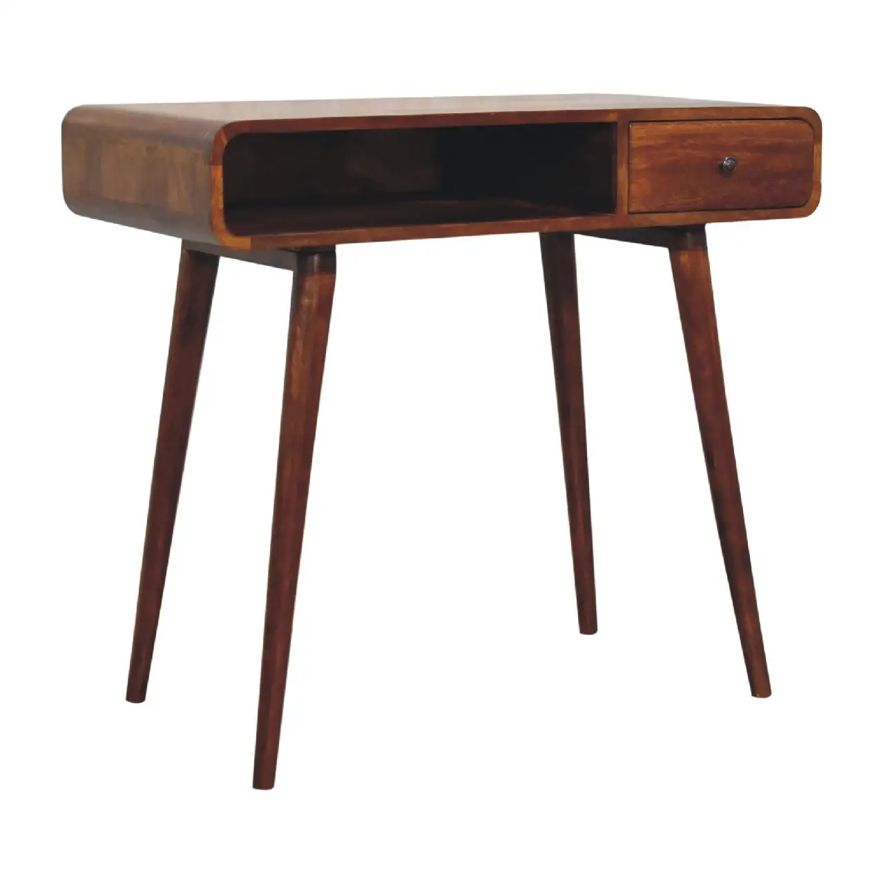 Artisan Furniture Artisan Furniture Solid Wood Curved Chestnut Writing Desk, Brown, 1Drawer - Desk