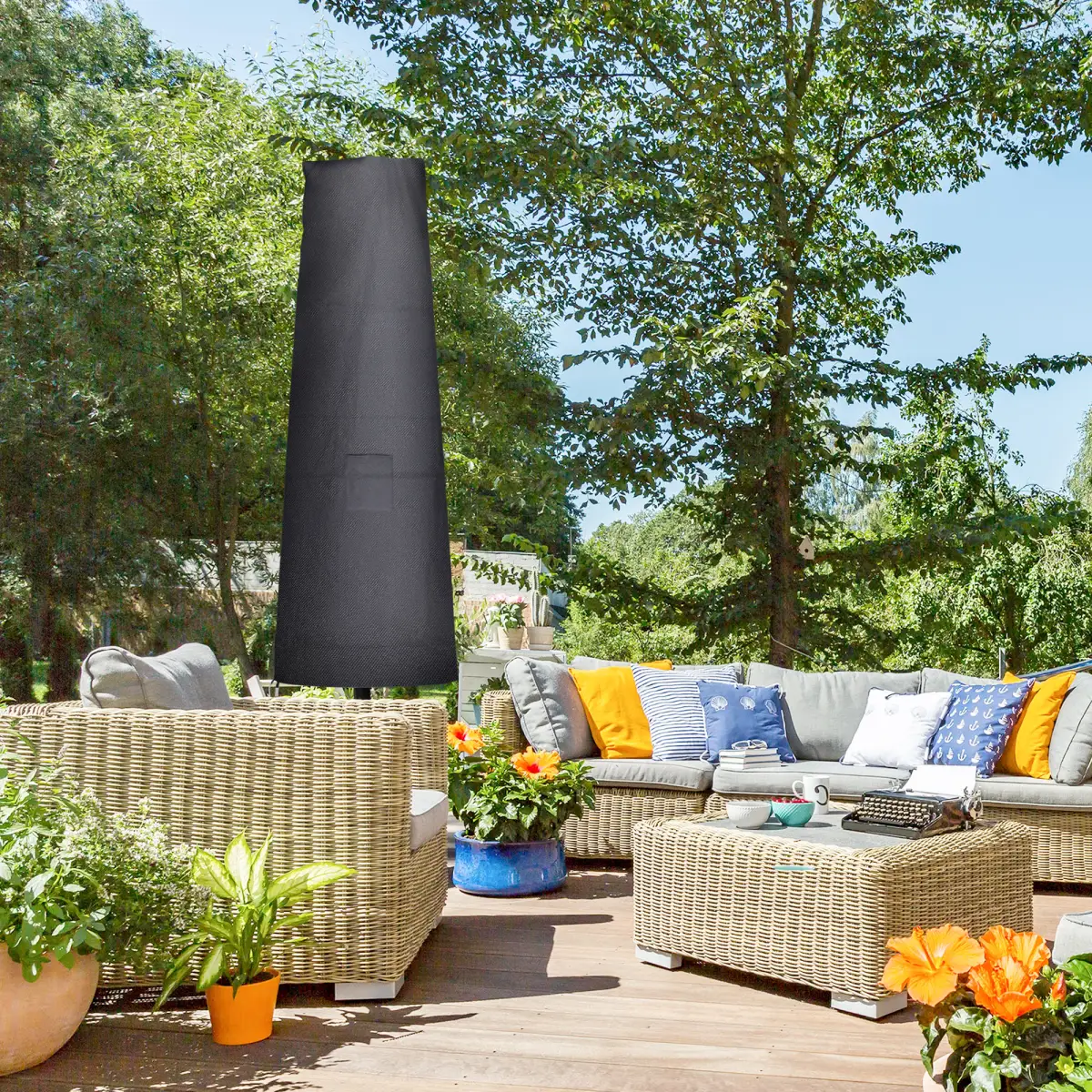 Outsunny Parasol Umbrella Cover Outdoor Protector Weatherproof Cantilever Garden - Parasol