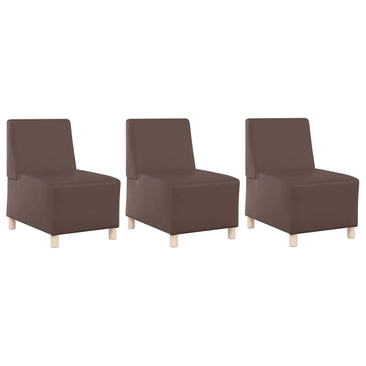 vidaXL Armless Modular Sofa Unit 55x74x82 cm Brown Finish by vidaXL