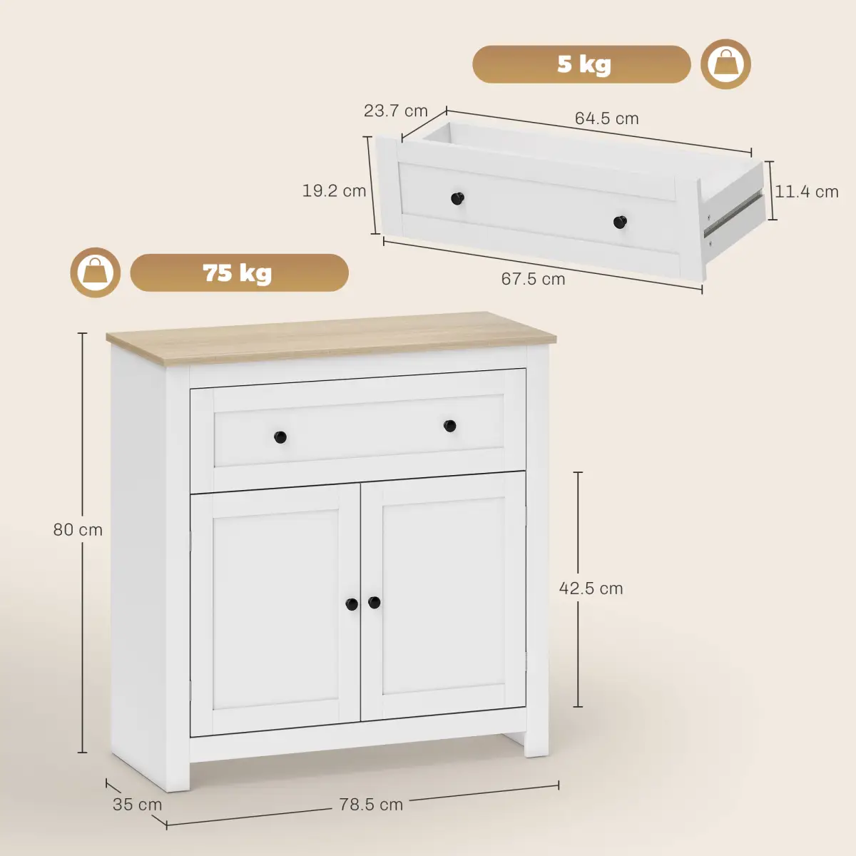 N/A Kitchen Sideboard Storage Cabinet - Sideboard