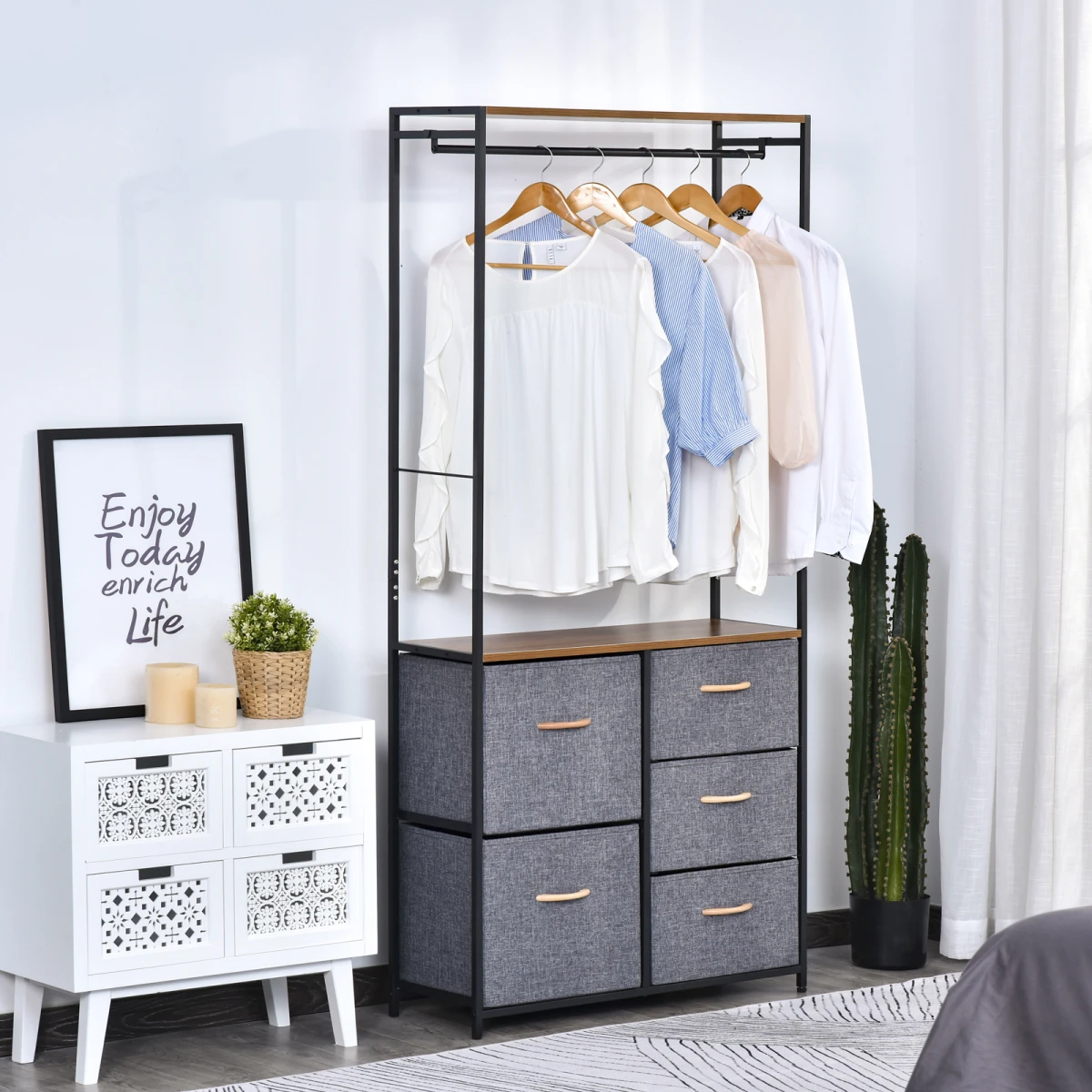 SteelBlack Clothes Storage Freestanding 175x83cm for Home by HOMCOM