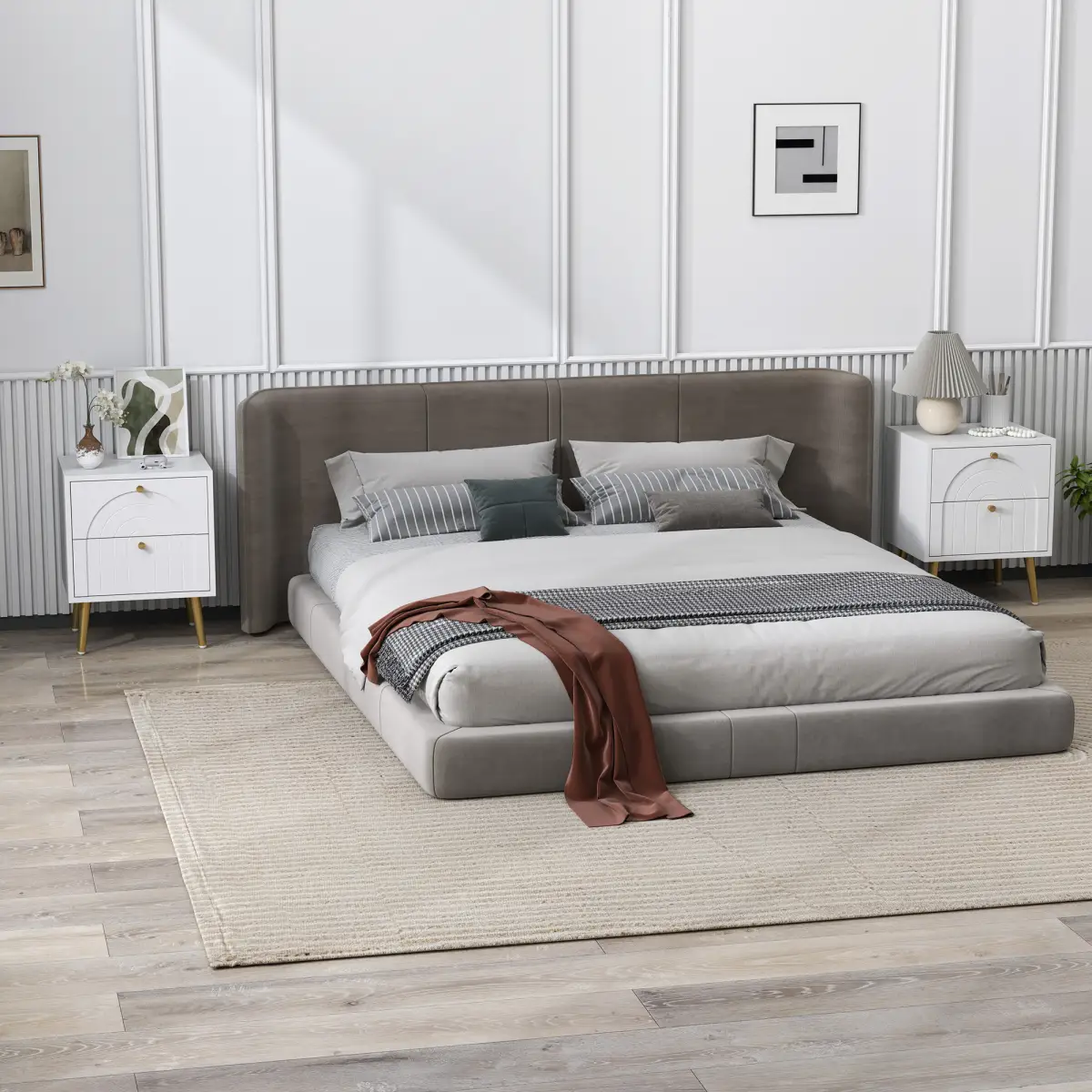 HOMCOM HOMCOM 2-Piece Bedside Tables Set with 2 Drawers for Bedroom, White - Bedside Table
