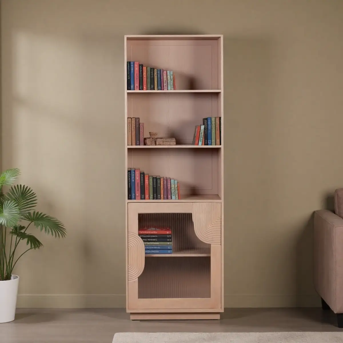 Indian Hub Indus Solid Wood Bookcase - Bookcase