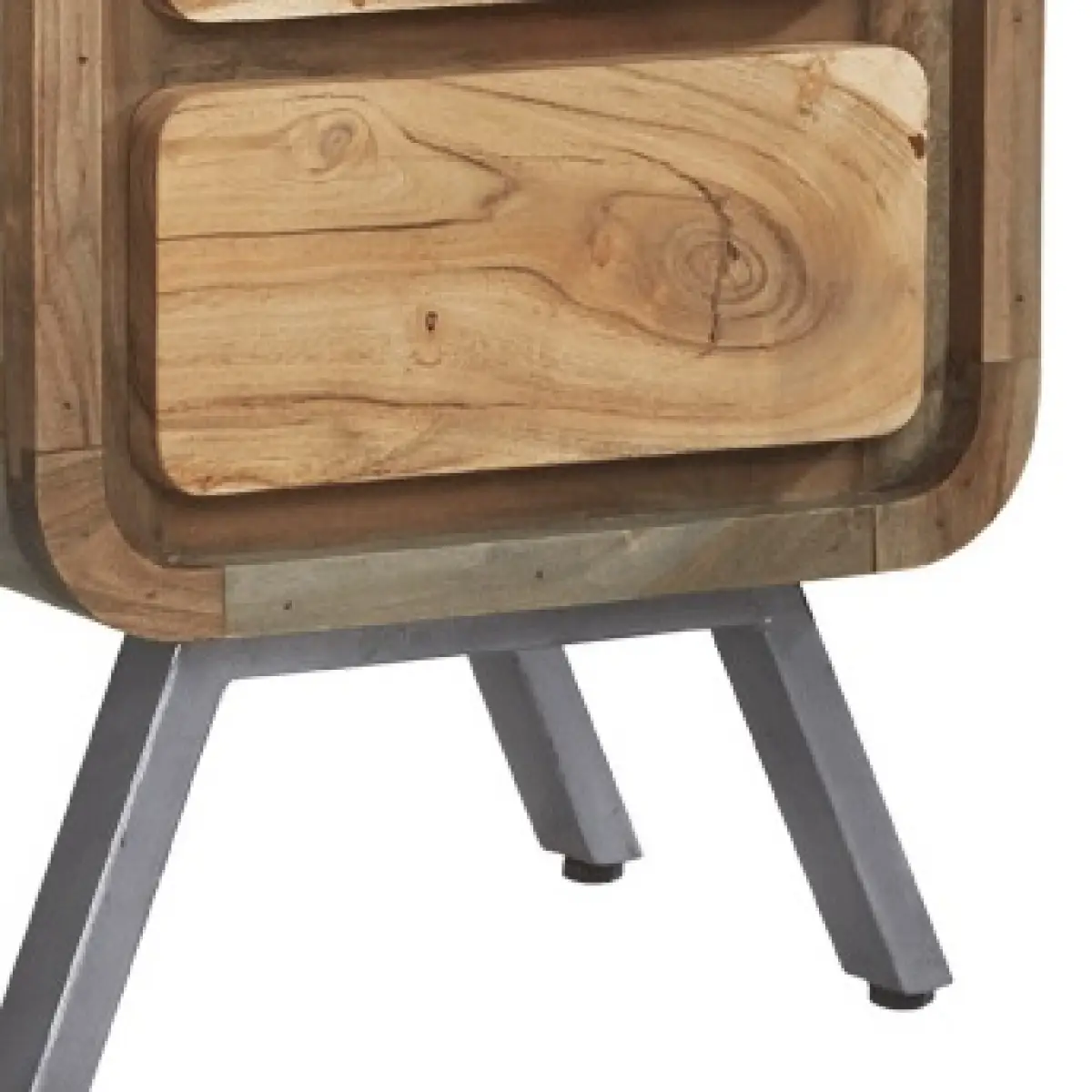 Indian Hub Aspen 2 Drawer Lamp Table - Bedside Table