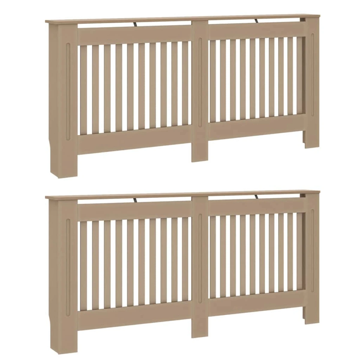 vidaXL VidaXL Radiator Cover Set 2 Pcs Brown 172 x 19 x 81.5 Cm Engineered Wood Modern Living Room - Radiator