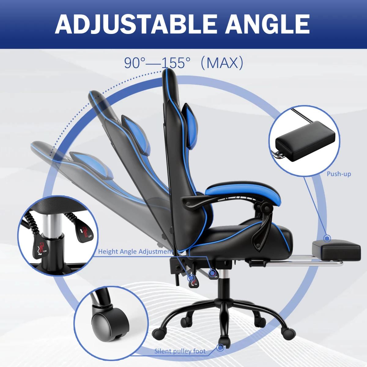 Pro Gaming Chair With Adjustable Lumbar Support For Adults by N/A