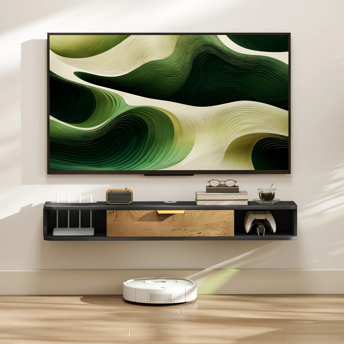 HOMCOM TV Console 120 cm with Cable Holes for Living Room - TV Unit
