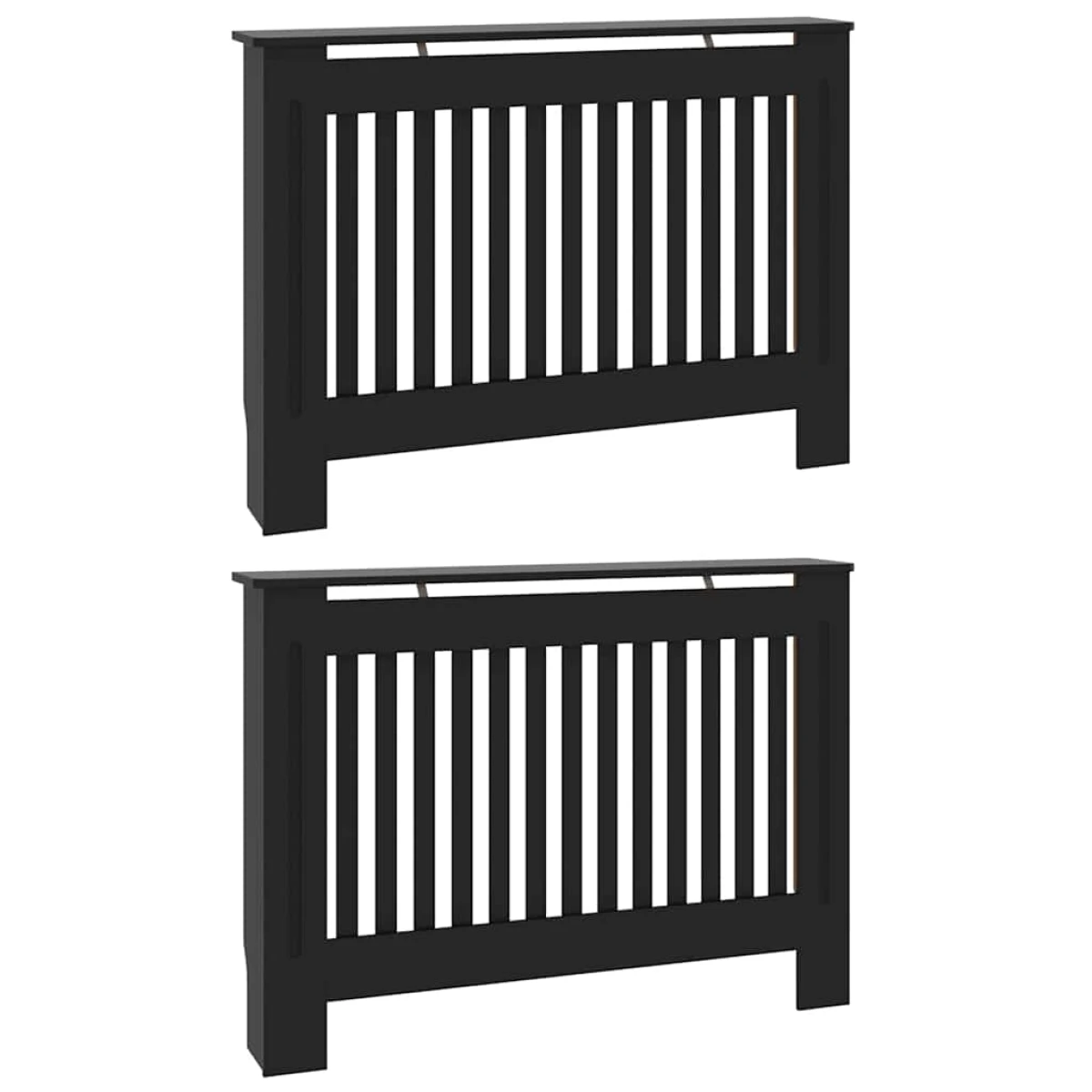 vidaXL Radiator Cover 112x19x81.5cm Black 2pc by vidaXL