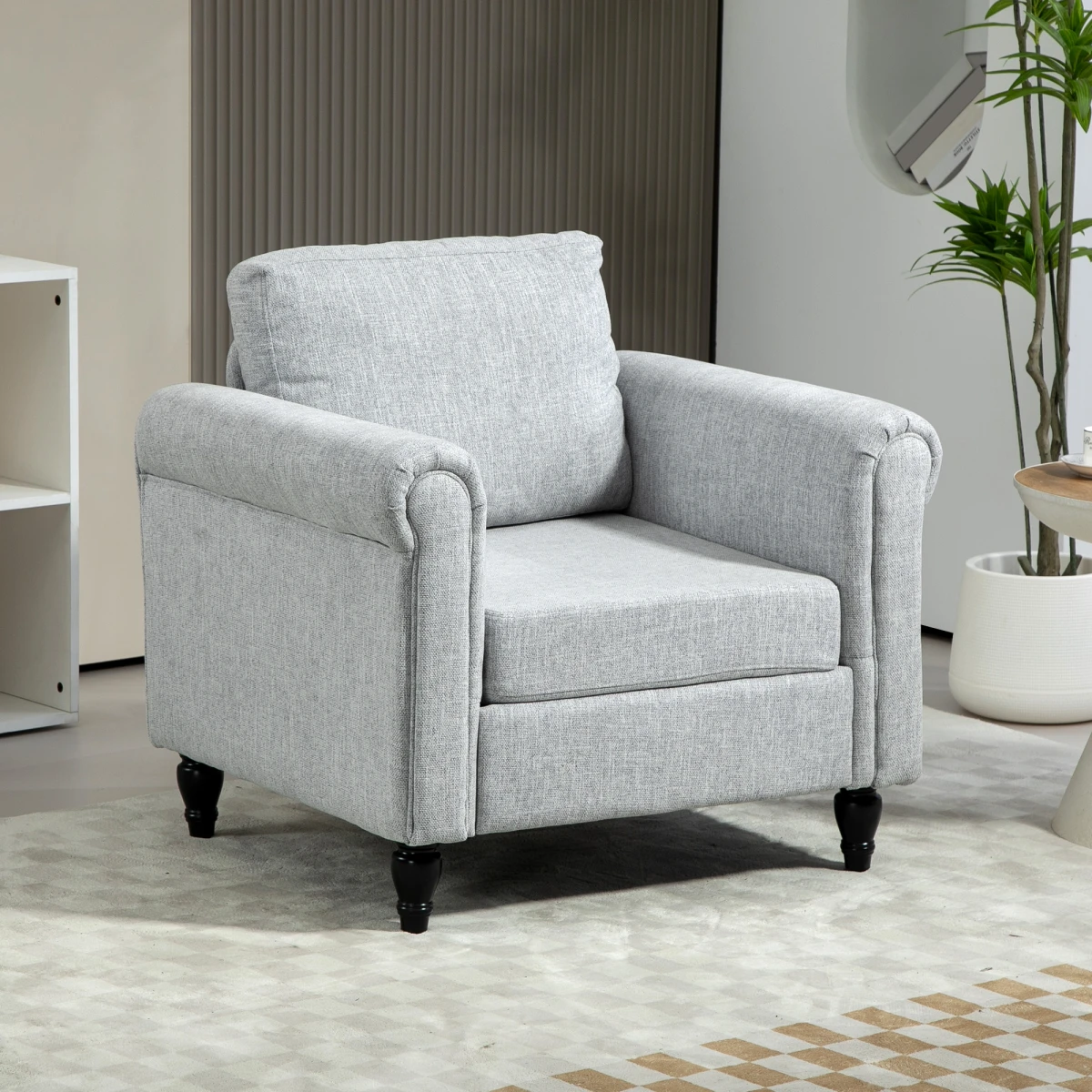 HOMCOM Vintage Armchair Medium Chenille Upholstered Lounge by HOMCOM