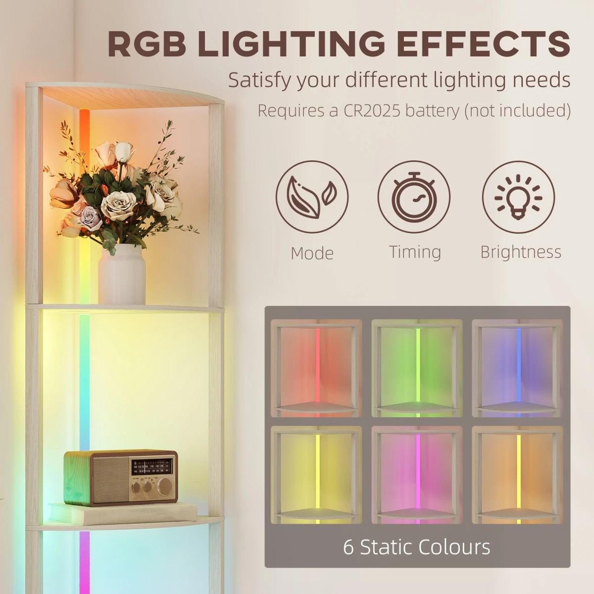 N/A Premium Floor Lamp Tall Narrow RGB FiveTier Home - Lamp