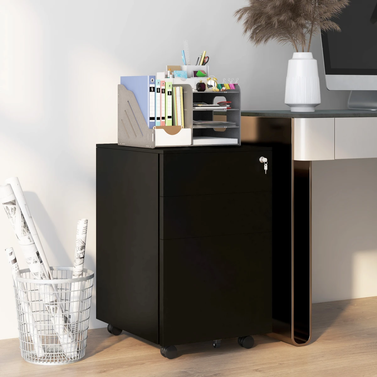 Vinsetto Vinsetto File Cabinet Compact Locking Home Office - Filing Cabinet