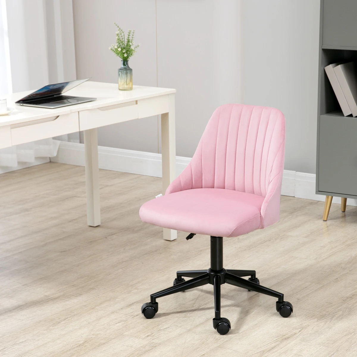Vinsetto Vinsetto Velvet Chair 77-87 Adjustable Pink Work - Office Chair