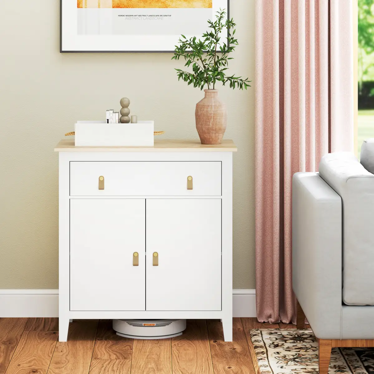HOMCOM HOMCOM Sideboard with Drawer, Adjustable Shelf for Living Room, White - Sideboard