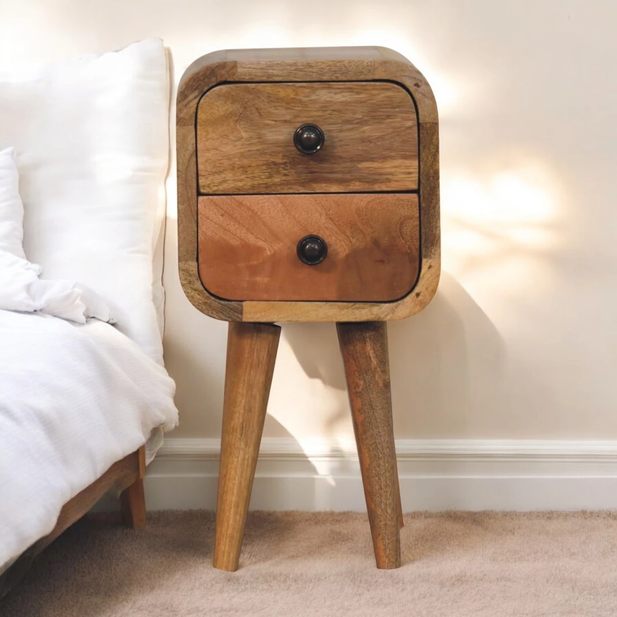 Artisan Furniture Artisan Bedside Table Compact 2-Drawer SmallSpace - Bedside Table