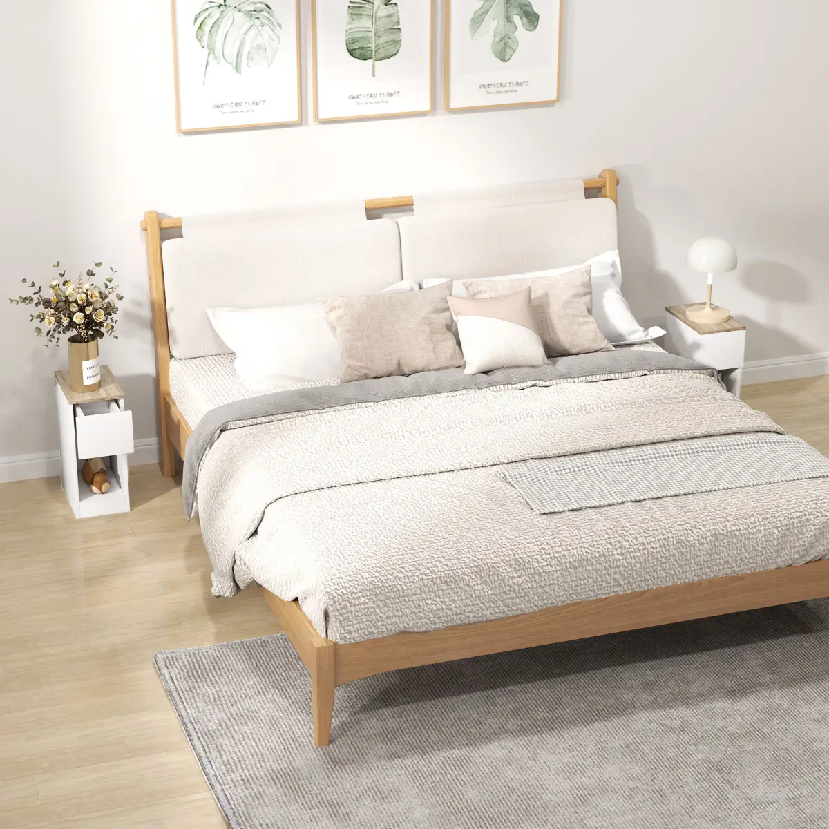 HOMCOM HOMCOM Bedside Tables Set of 2, Nightstands for Bedroom, Living Room, White - Bedside Table