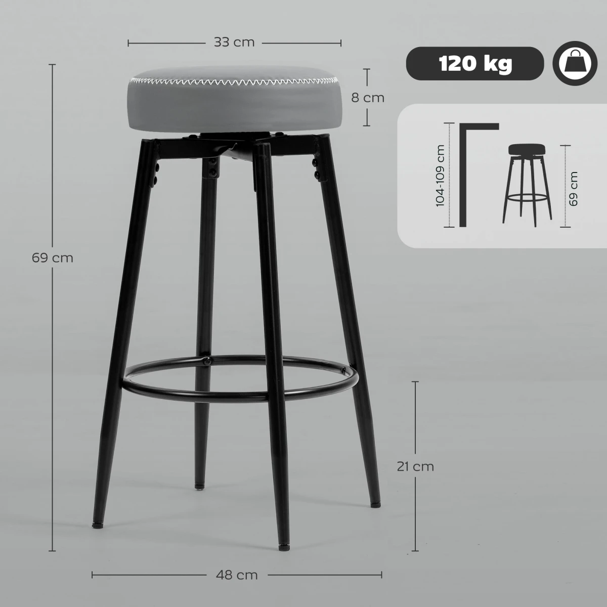 Height bar stool by N/A