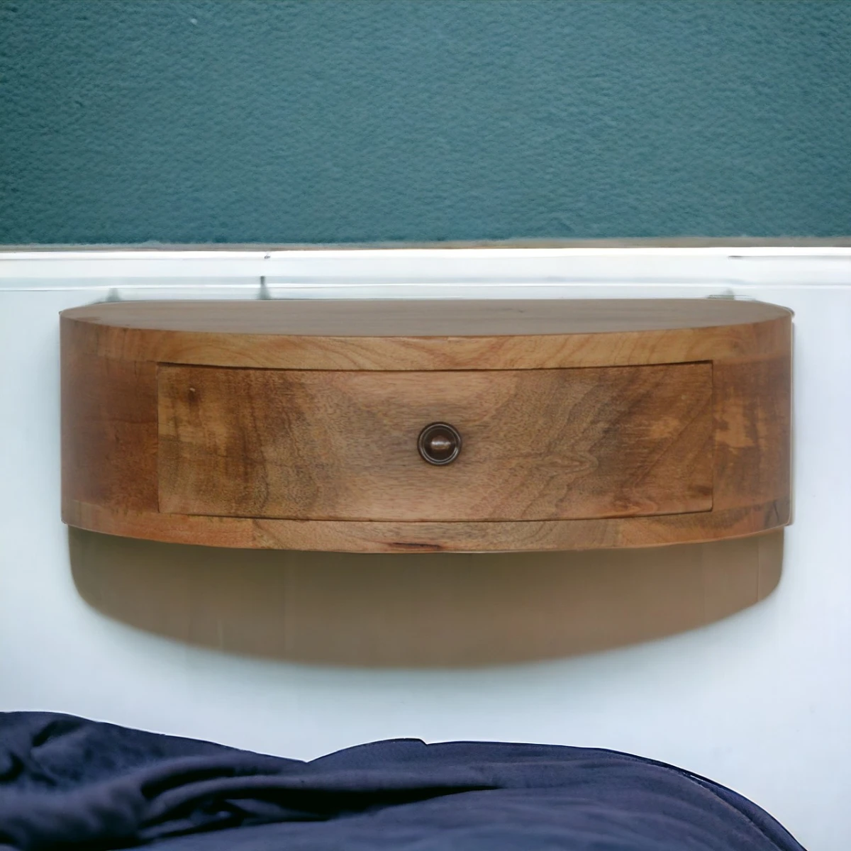 Artisan Furniture Artisan Bedside Drawer Wall Mount Round MangoWood - Bedside Table