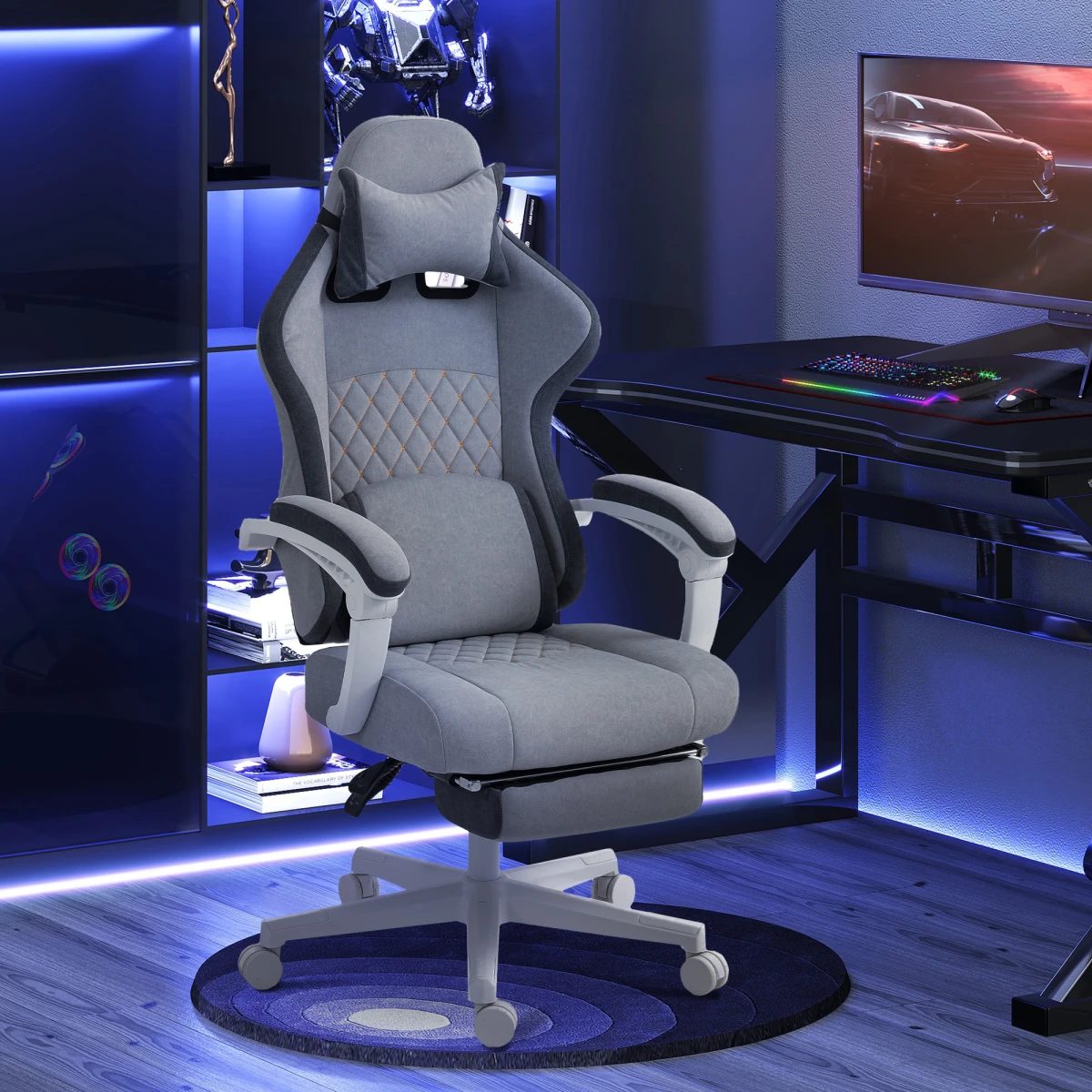 HOMCOM Velvet Computer Recliner 135Deg Home by HOMCOM
