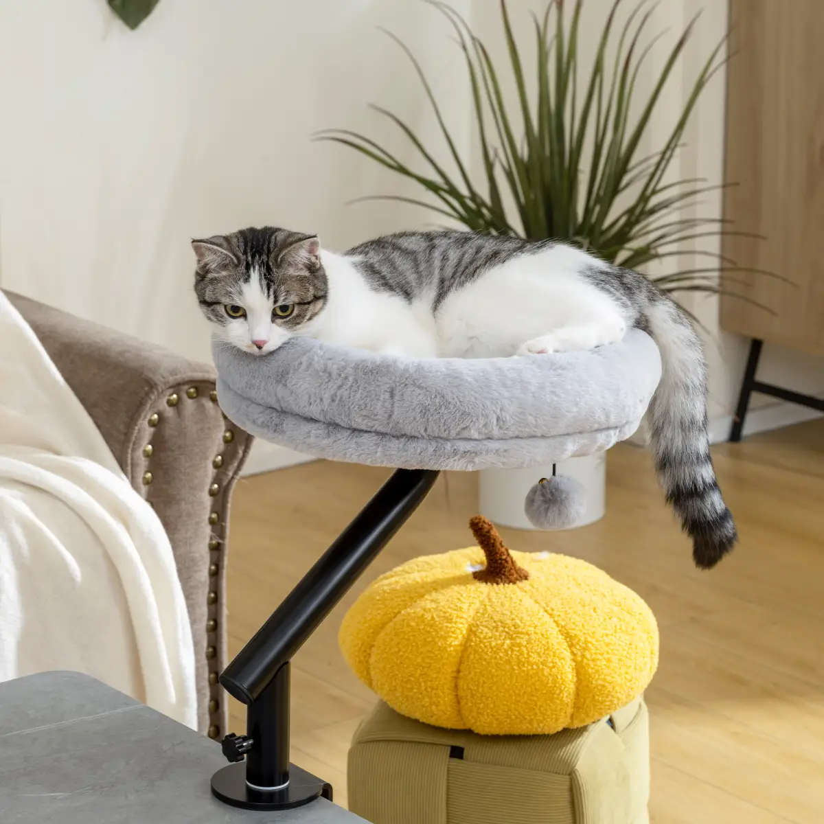 PawHut PawHut Cat Bed for Desk, 360° Rotatable Adjustable Cat Nest Hammock - Cat Beds