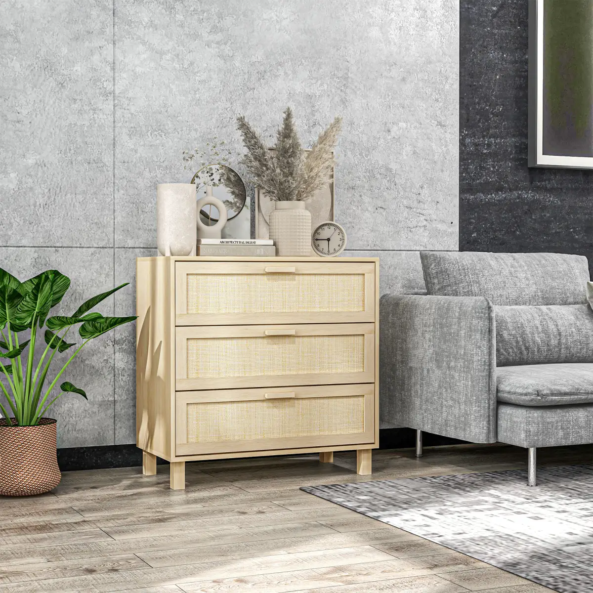 Unbranded 3 Drawer Cabinet Storage Cupboard Wooden Freestanding Organiser Unit Bedroom - Sideboard
