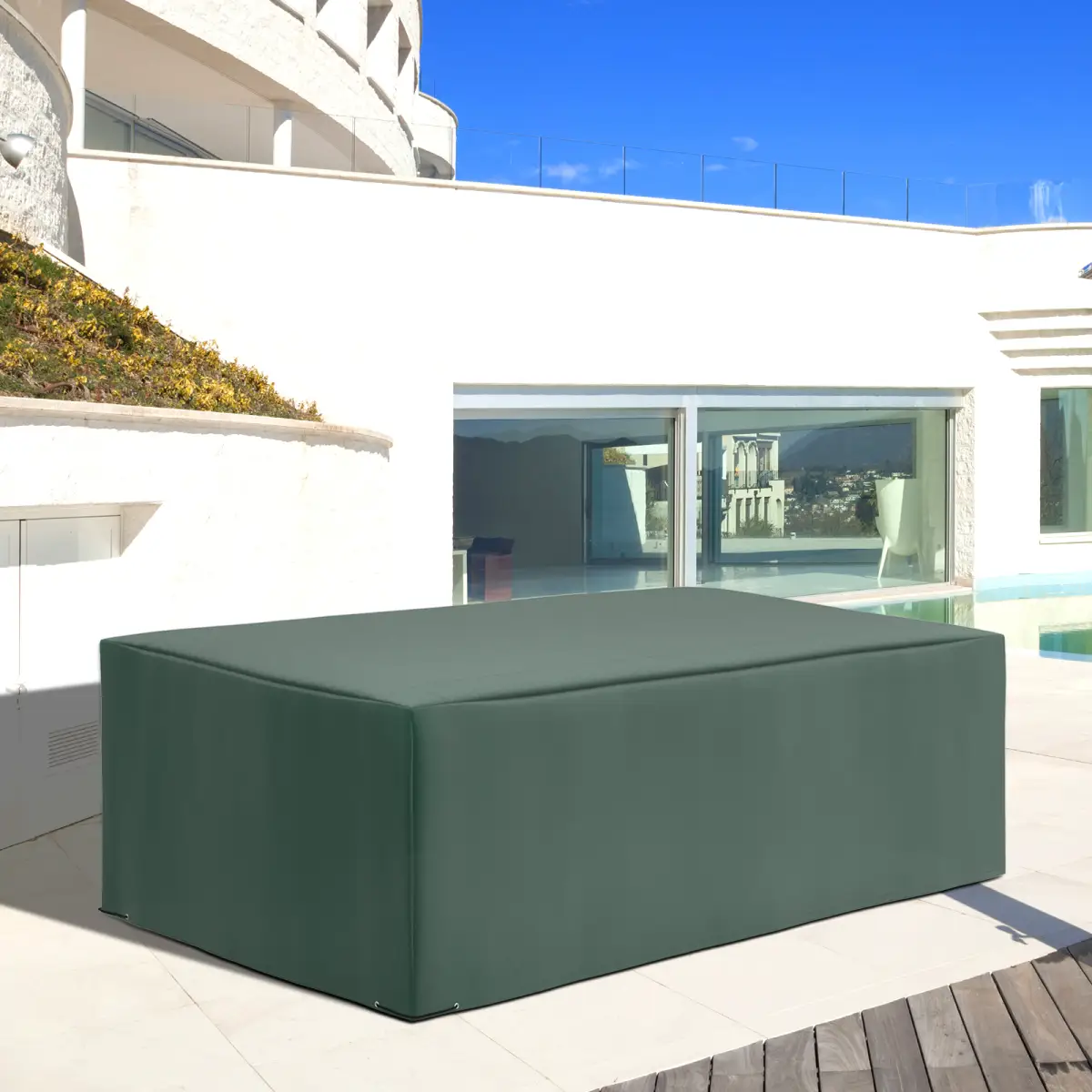 Outsunny 255x142cm Furniture Rectangular Sofa Set Cover Water UV Resistant Oxford Fabric - Cover