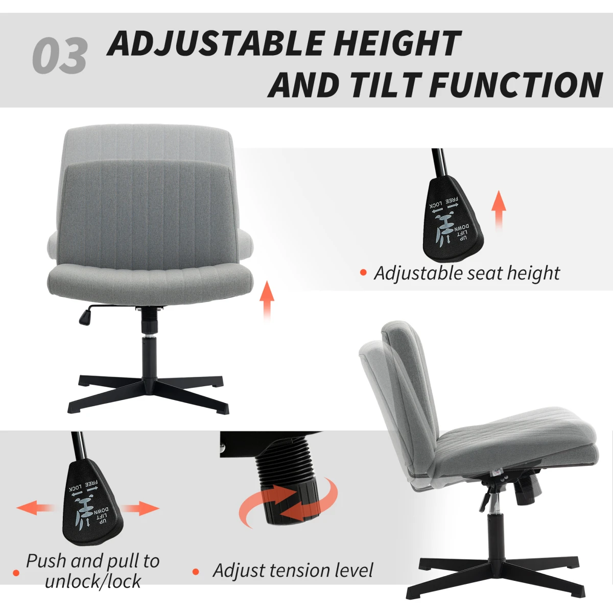 Lumina Office Chair 61cm Wide Breathable Foam Tilt by N/A
