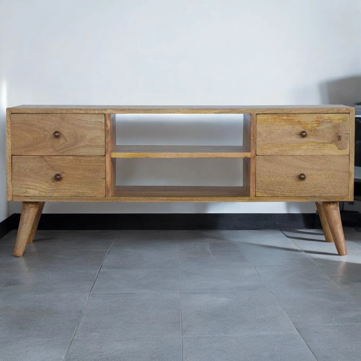Artisan Solid Wood Nordic TV Console With 4 Drawers Home by Artisan Furniture