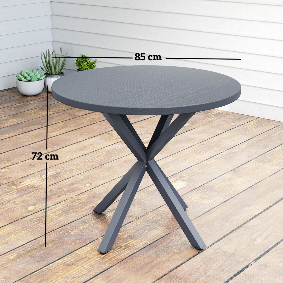 Premium Outdoor Dining Table Round 42Inches Diameter Stable Metal Base For Patio Dining Entertaining by N/A