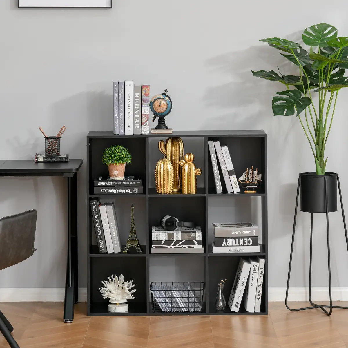 Unbranded 9 Cube Storage Cabinet Bookcase Bookshelf Home Office Shelf, Black - Bookcase