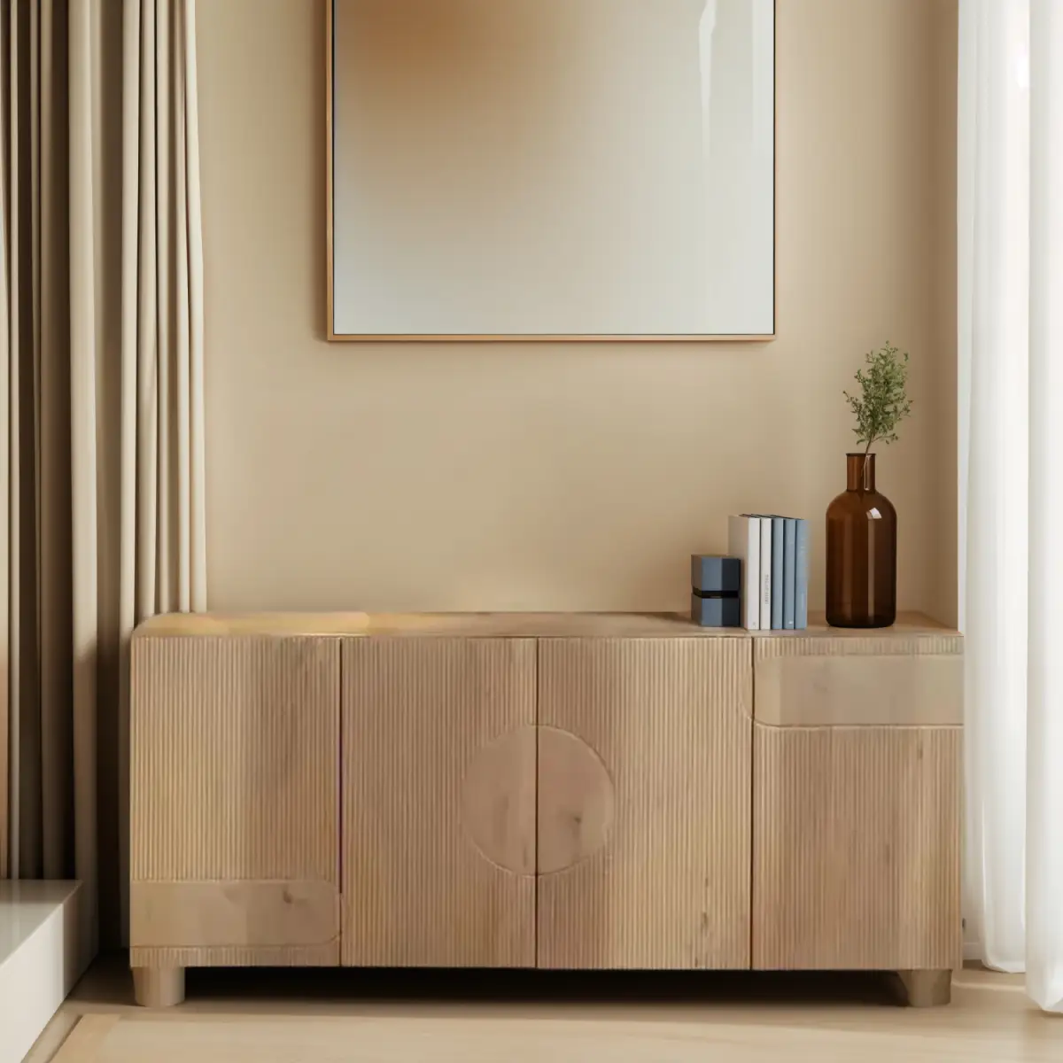 Indian Hub Austin Solid Wooden Extra Large Sideboard - Sideboard
